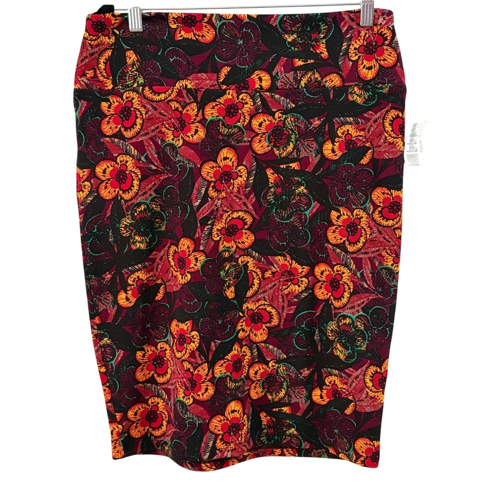 LuLaRoe Cassie Floral Print Skirt Women's Size Large New With Tag